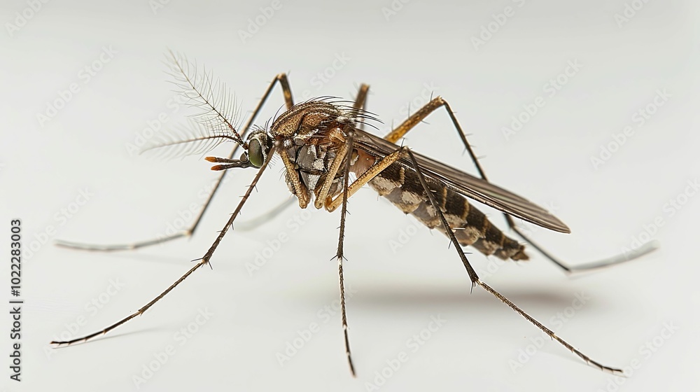 A Close-Up of a Mosquito with Feathery Antennae A Close-Up of a Mosquito with Feathery Antennae