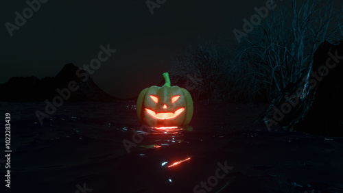 A Scene With A Pumpkin Mons...