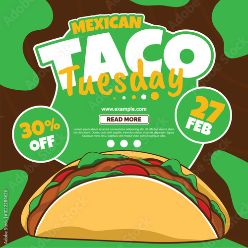 Mexican taco tuesday advert vector