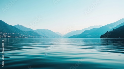 Tranquil Lake and Mountain Landscape at Dusk