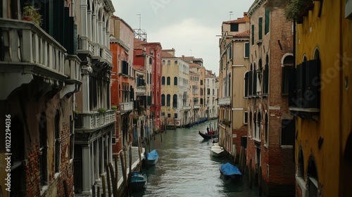 Serene Venetian Canal with Colorful Buildings