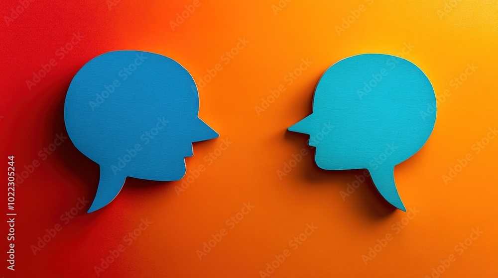 Discussion Icon Featuring Speech Bubbles and Silhouettes, Symbolizing Communication and Collaboration in Social Media and Teamwork Contexts Discussion Icon Featuring Speech Bubbles and Silhouettes, Symbolizing Communication and Collaboration in Social Media and Teamwork Contexts