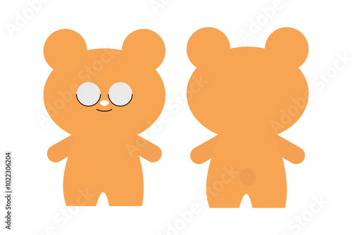 くまのイラスト　まばたき　表情　シンプル