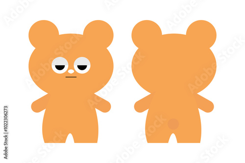 くまのイラスト　疑う　表情　シンプル