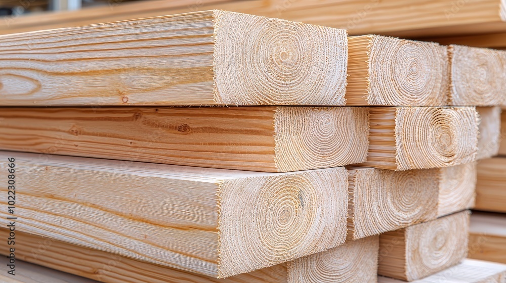 Stacked Pine Wood Planks for Construction and DIY Projects Stacked Pine Wood Planks for Construction and DIY Projects