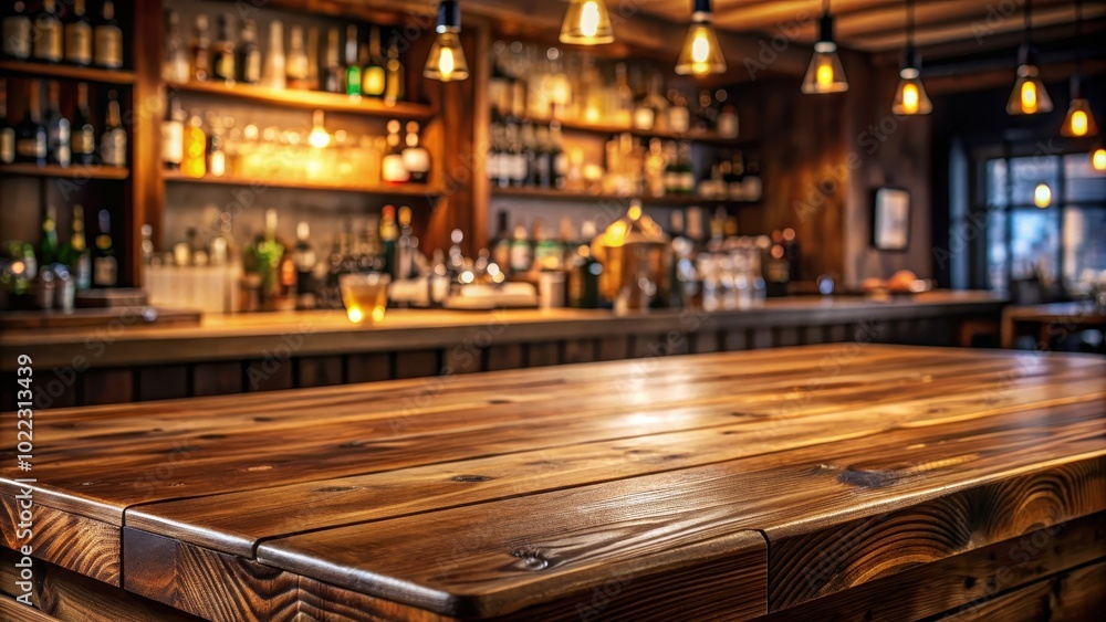 Empty wooden counter table top in a pub or bar for product display, wooden, counter, table, top, empty, pub, bar Empty wooden counter table top in a pub or bar for product display, wooden, counter, table, top, empty, pub, bar