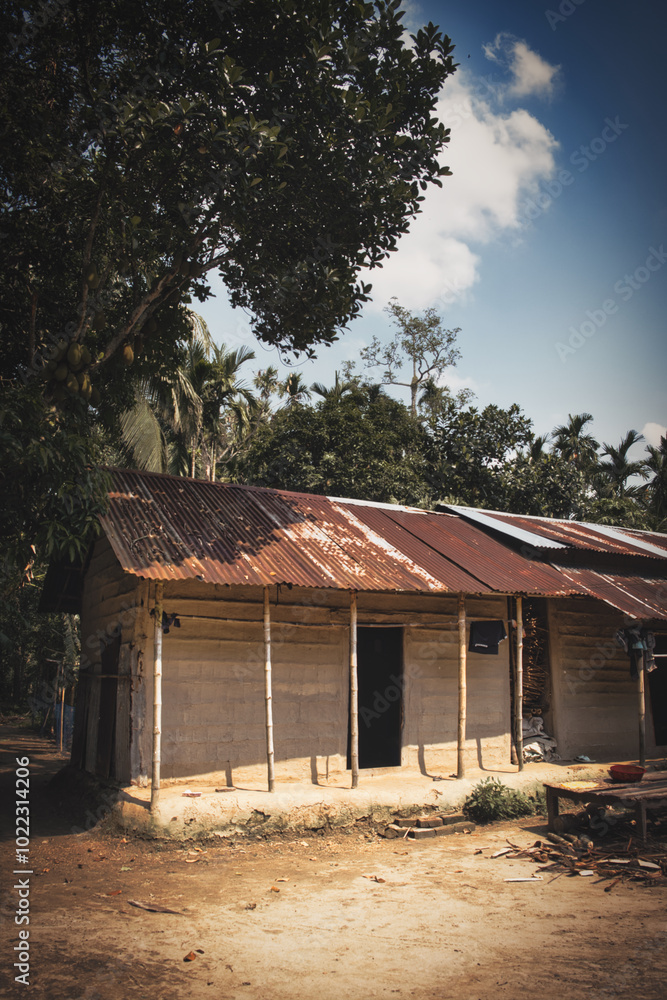 old mud house in the woods in Bangladesh old mud house in the woods in Bangladesh