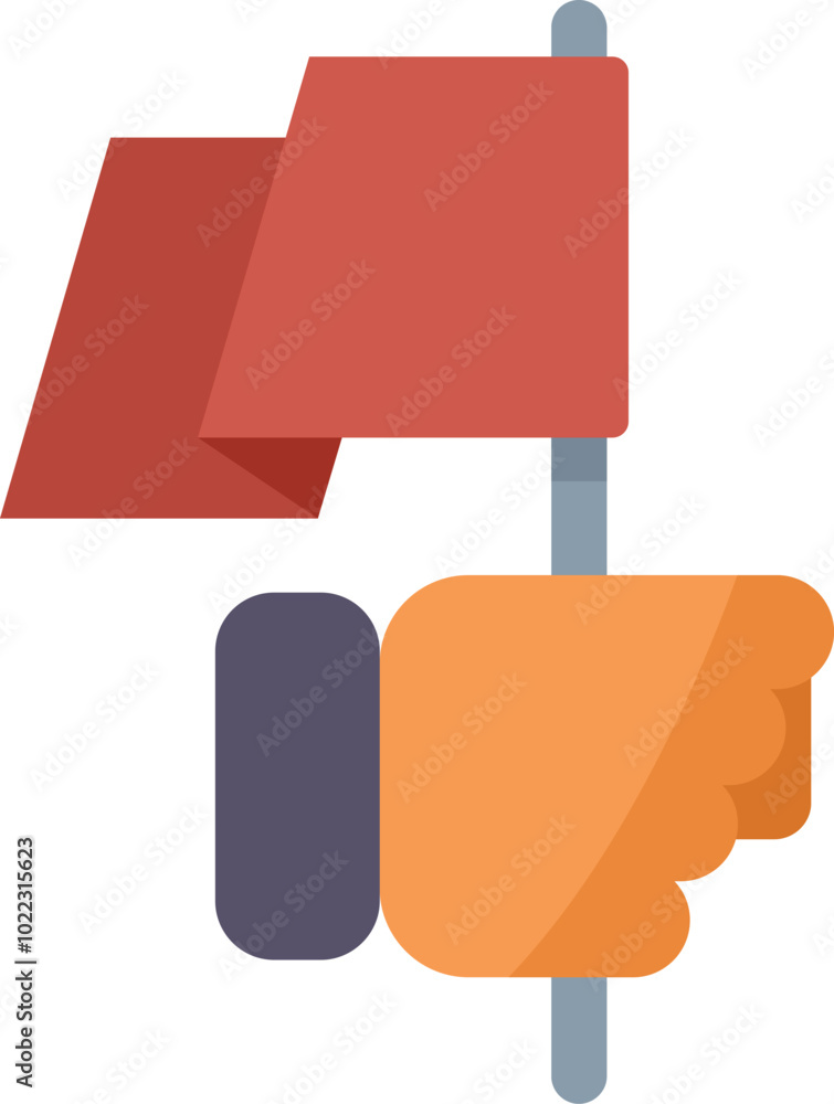 Hand holding a red flag marking a specific location on a map, highlighting a point of interest Hand holding a red flag marking a specific location on a map, highlighting a point of interest