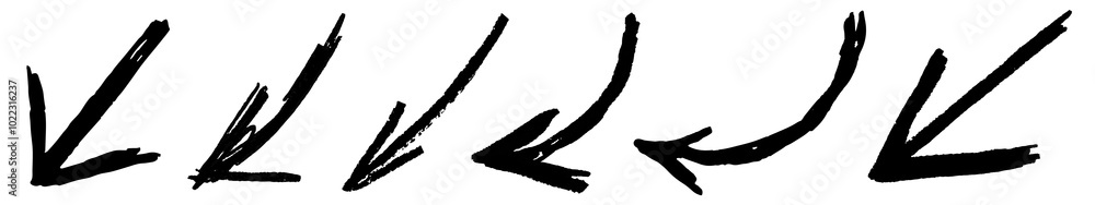Hand-drawn black arrow png cut out element set Hand-drawn black arrow png cut out element set