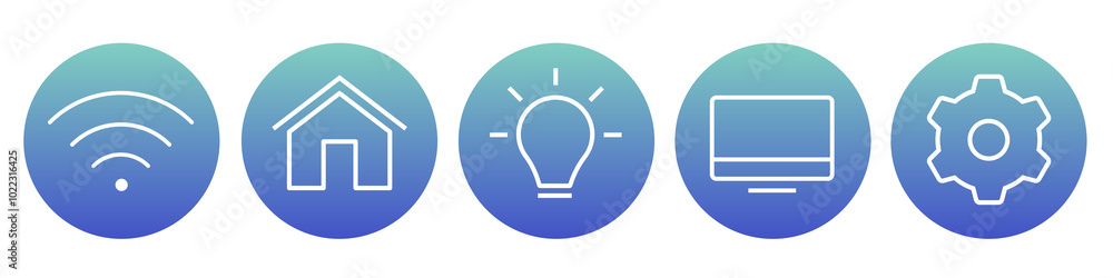 Smart home icon png element set on transparent background Smart home icon png element set on transparent background