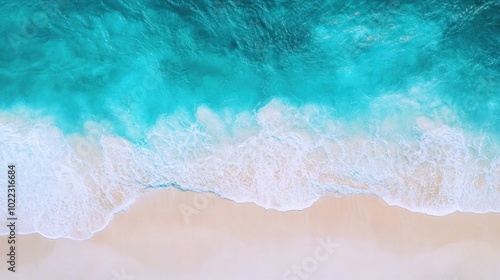 Serene Aerial View of Turquoise Ocean Waves