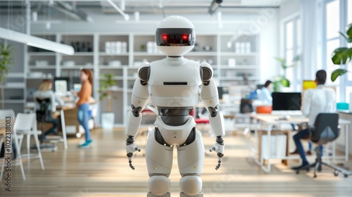 Wallpaper Mural Modern Robot Prototype Showcased in Office Environment Torontodigital.ca