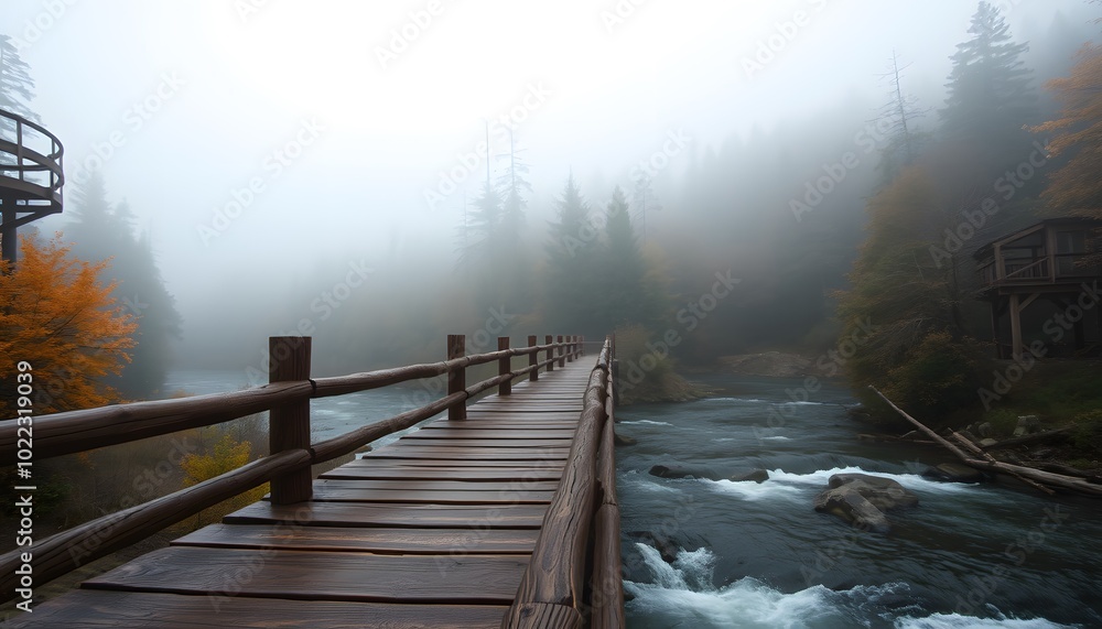 Naklejka premium morning on the lake