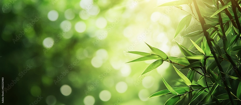 Obraz premium Bamboo Leaves in Sunlight