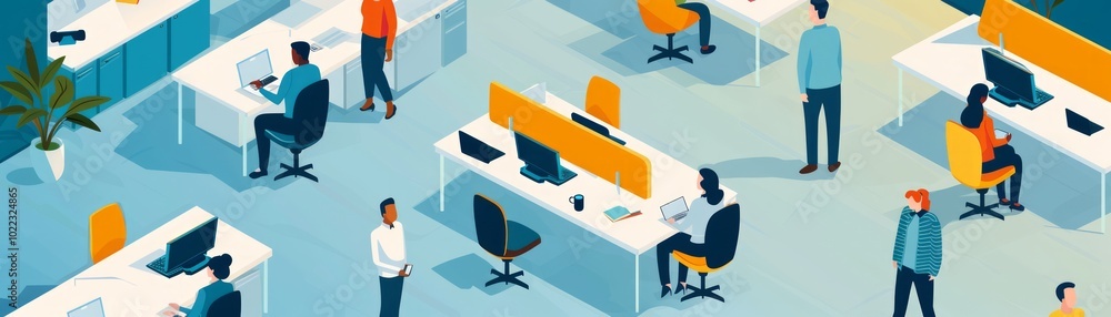 Diverse Workers in a Modern Office Environment