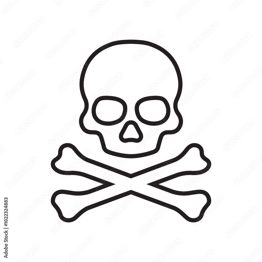 line icon crossbones skull death isolated on white background line icon crossbones skull death isolated on white background