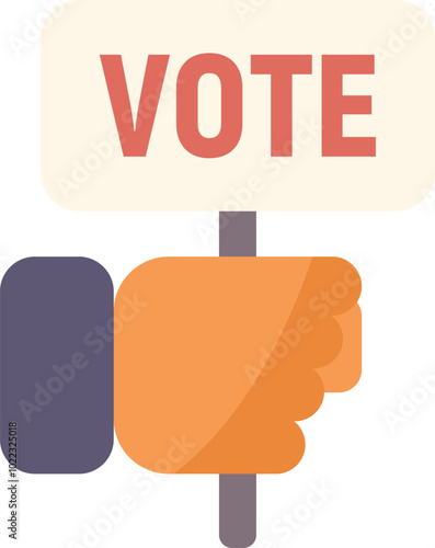 Hand holding a placard with the word vote written on it, concept for political elections, democracy, rights, activism