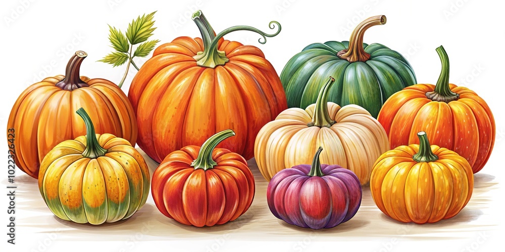 Sweet hand-drawn pumpkin vector assortment for Autumn, Halloween, Harvest, and Thanksgiving purposes. Fun illustrations to enrich your seasonal designs and festive occasions with charm. Sweet hand-drawn pumpkin vector assortment for Autumn, Halloween, Harvest, and Thanksgiving purposes. Fun illustrations to enrich your seasonal designs and festive occasions with charm.