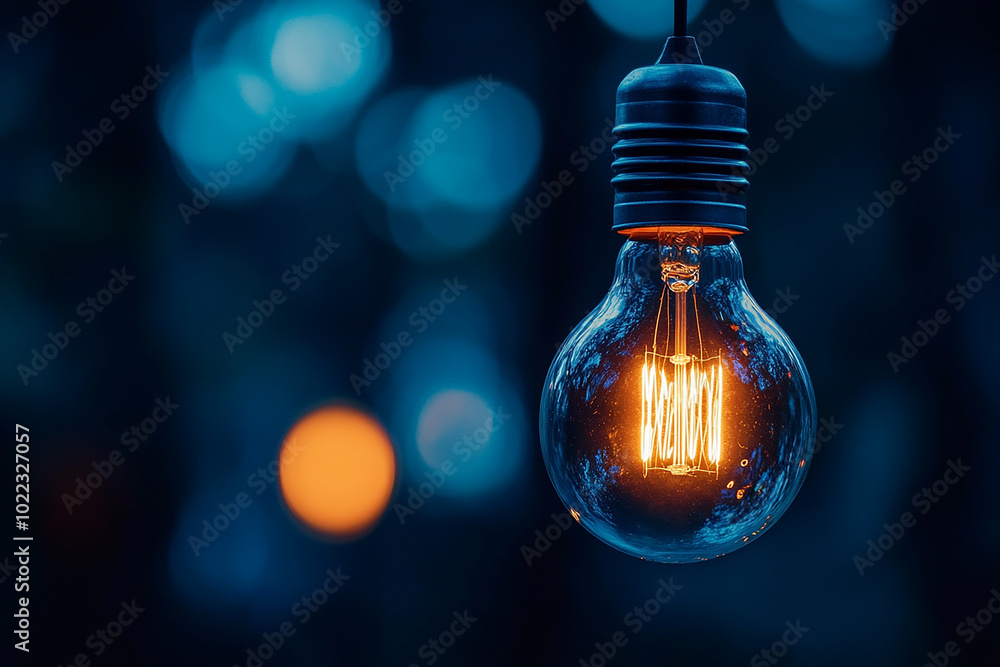 lightbulb with copy space with blue background lightbulb with copy space with blue background