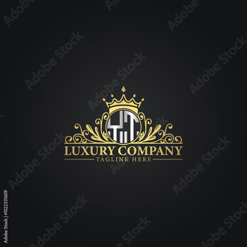 Golden Ornamental Logo Template for Luxury Business