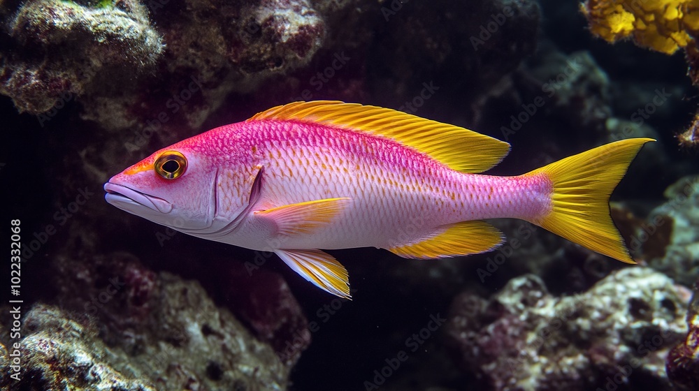 A vibrant pink snapper is showcased against a pristine white background, highlighting its distinct colors and features. This stunning fish, known for its rosy hue and elegant shape, A vibrant pink snapper is showcased against a pristine white background, highlighting its distinct colors and features. This stunning fish, known for its rosy hue and elegant shape,