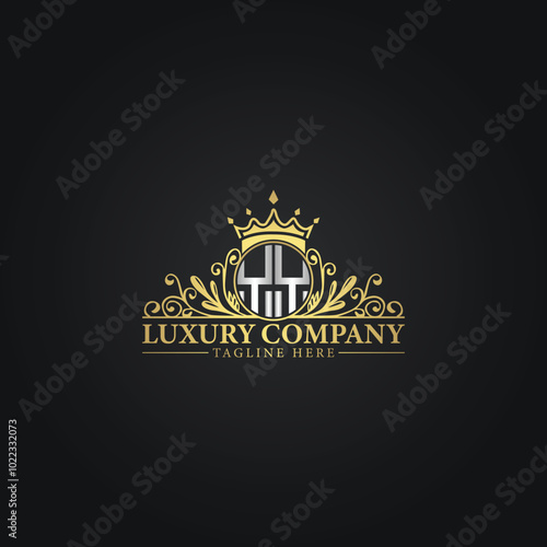 Golden Ornamental Logo Template for Luxury Business