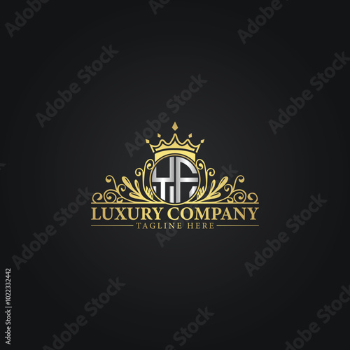Golden Ornamental Logo Template for Luxury Business