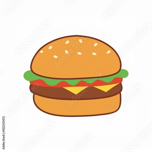 hamburger illustration isolated on white