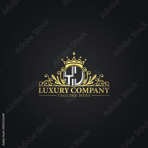 Golden Ornamental Logo Template for Luxury Business