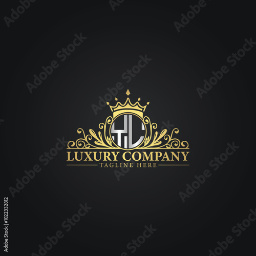 Golden Ornamental Logo Template for Luxury Business
