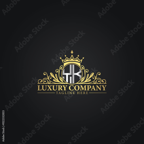 Golden Ornamental Logo Template for Luxury Business