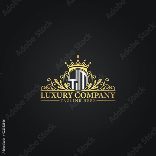 Golden Ornamental Logo Template for Luxury Business