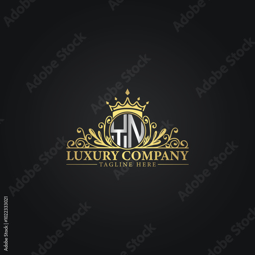 Golden Ornamental Logo Template for Luxury Business