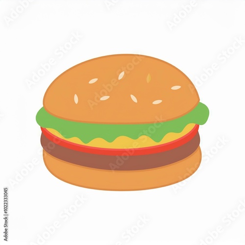 hamburger illustration isolated on white