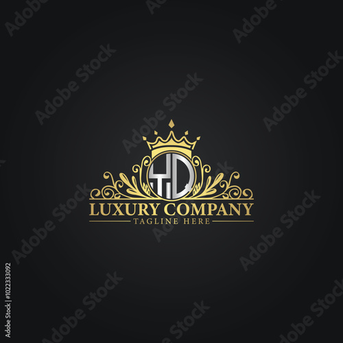 Golden Ornamental Logo Template for Luxury Business