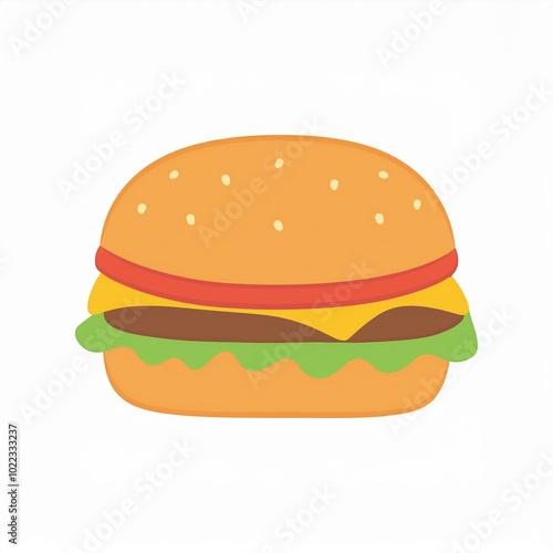 hamburger illustration isolated on white