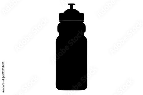 Sports water bottle | vector silhouette illustration on white background