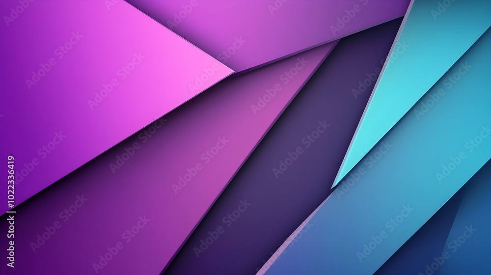 Obraz premium Sleek and futuristic abstract background with bold geometric angular shapes in a deep purple and light turquoise color palette giving a tech inspired and minimalist look