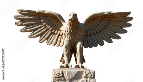 eagle statue with white background photo