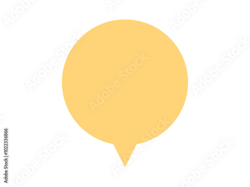 ミニマルな正円吹き出し：下中央黄色