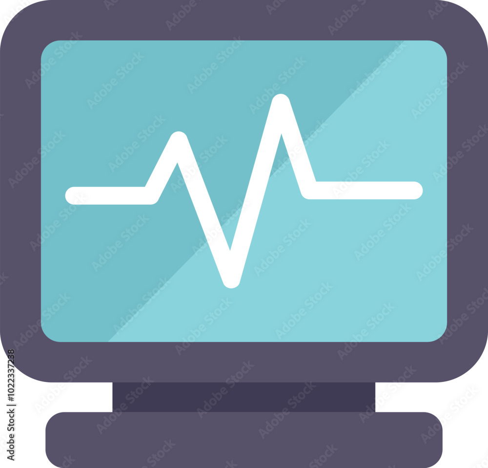 Computer monitor is displaying an ekg heartbeat reading, commonly found in hospitals Computer monitor is displaying an ekg heartbeat reading, commonly found in hospitals