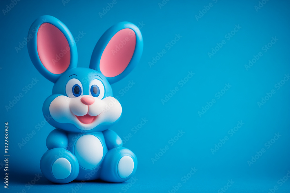 Obraz premium rabbit rubber toy with copy space background