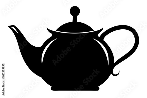 Teapot | vector silhouette illustration on white background