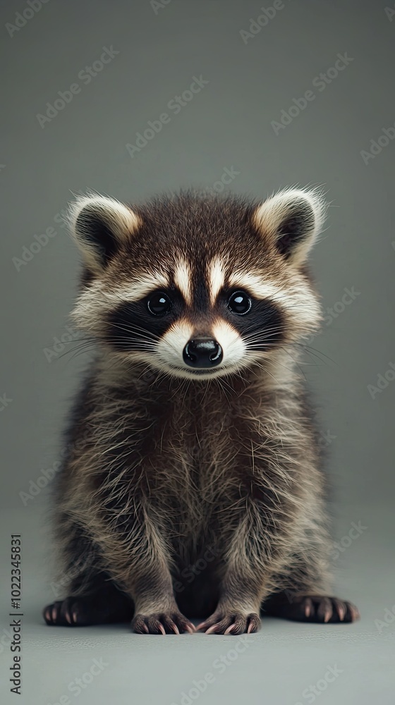 Fototapeta premium raccoon isolated on paper background
