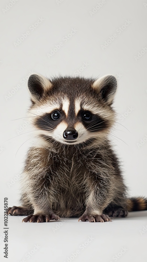 Fototapeta premium raccoon isolated on paper background