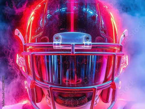neon color american football Player