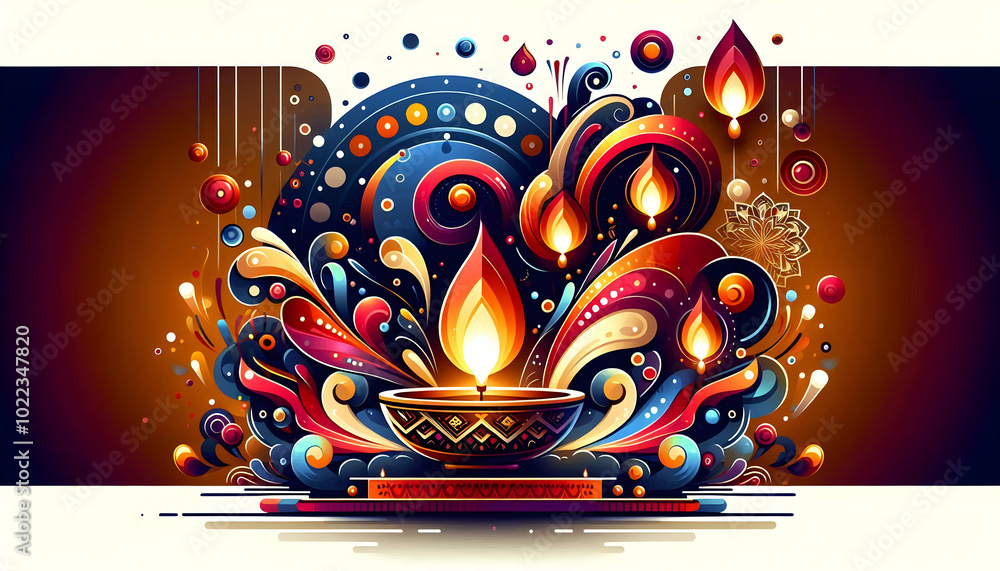Flat Glossy Background Design with Diwali Lanterns and Mandala Patterns � Celebrating Cultural Richness and Festive Energy in Vibrant Vector Illustration for Business and Banners Flat Glossy Background Design with Diwali Lanterns and Mandala Patterns � Celebrating Cultural Richness and Festive Energy in Vibrant Vector Illustration for Business and Banners