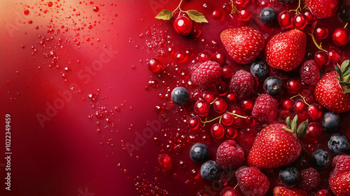 A dynamic and vibrant background image, flavour red fruits 