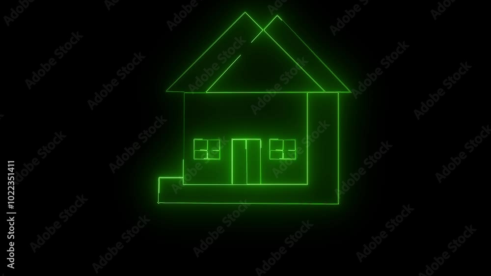 house in the night glowing neon sign house in the night glowing neon sign