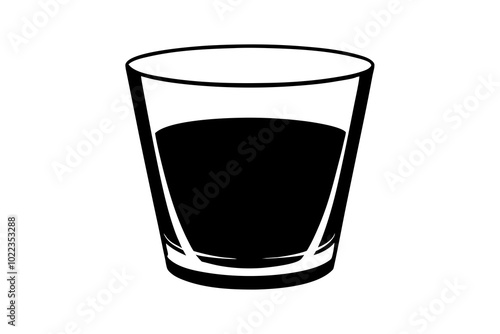 Whiskey Glass | vector silhouette illustration on white background